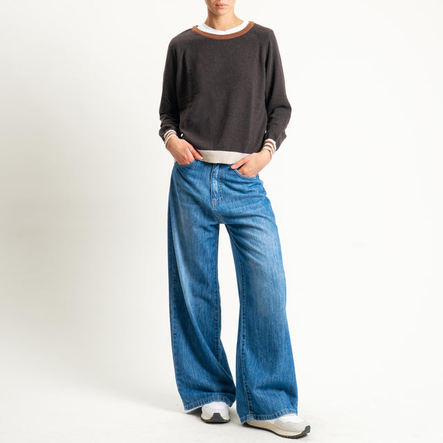 Zeroassoluto-Maglia misto cashmere - cioccolato/moro/casha