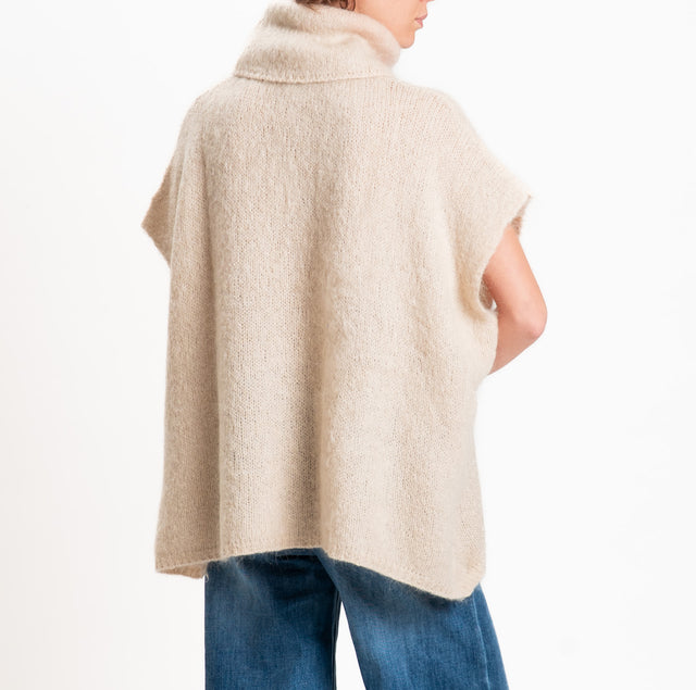 Zeroassoluto-Maglia KID MOHAIR collo ad anello - beige