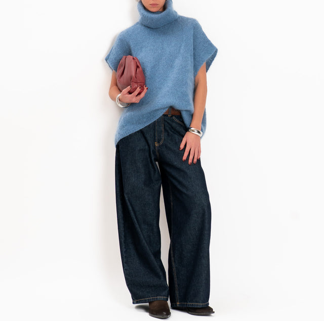 Zeroassoluto-Maglia KID MOHAIR collo ad anello - jeans