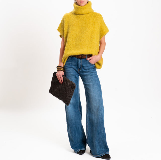 Zeroassoluto-Maglia KID MOHAIR collo ad anello - olio