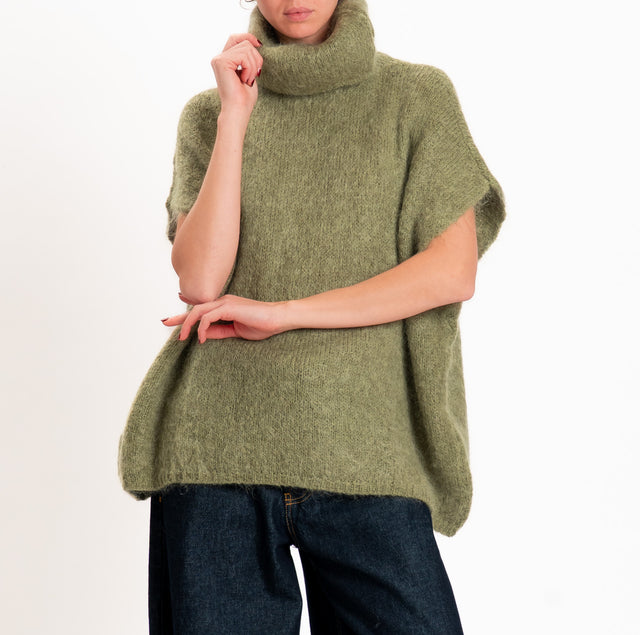 Zeroassoluto-Maglia KID MOHAIR collo ad anello- militare