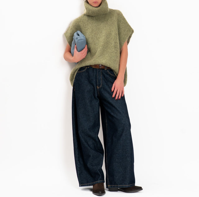 Zeroassoluto-Maglia KID MOHAIR collo ad anello- militare