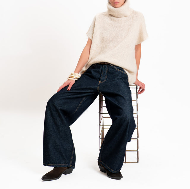 Zeroassoluto-Maglia KID MOHAIR collo ad anello- nude