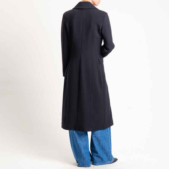 Tensione in-Cappotto doppiopetto triplo crêpe - nero