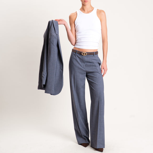 Zeroassoluto-Pantalone straight elasticizzato - grigio melange