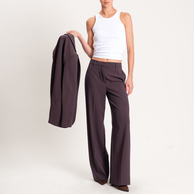 Zeroassoluto-Pantalone straight elasticizzato - moro