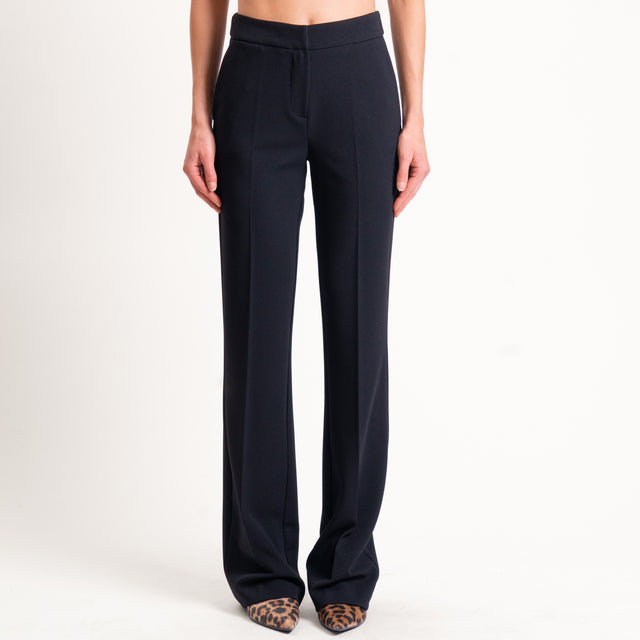 Zeroassoluto-Pantalone bootcut scuba crêpe elasticizzato - nero