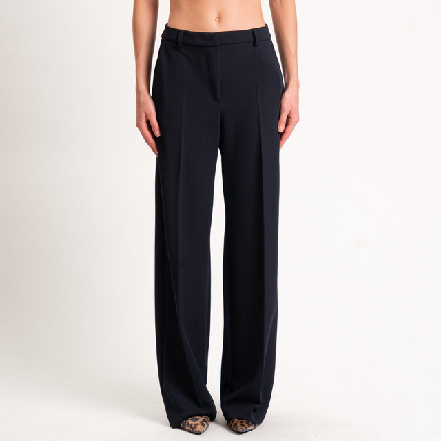 Zeroassoluto-Pantalone straight scuba crêpe elasticizzato - nero