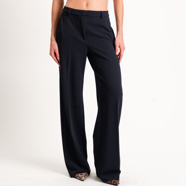 Zeroassoluto-Pantalone straight scuba crêpe elasticizzato - nero