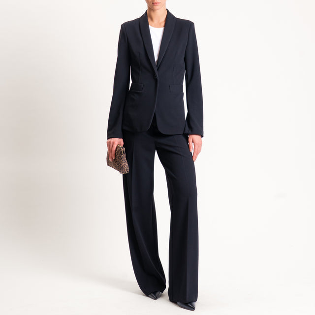 Zeroassoluto-Pantalone straight scuba crêpe elasticizzato - nero