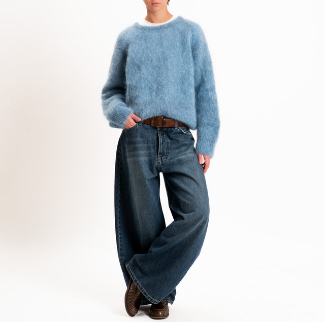 Zeroassoluto-Maglia KID MOHAIR girocollo - jeans