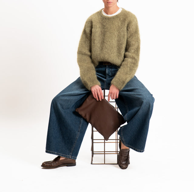 Zeroassoluto-Maglia KID MOHAIR girocollo - militare