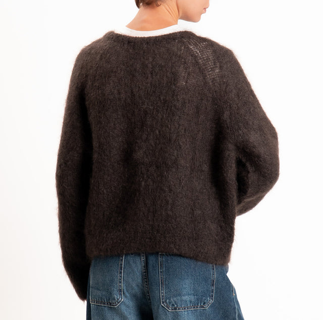 Zeroassoluto-Maglia KID MOHAIR girocollo - moro