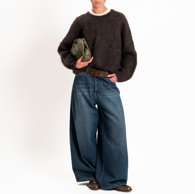 Zeroassoluto-Maglia KID MOHAIR girocollo - moro