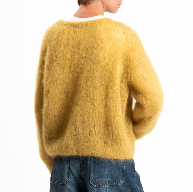 Zeroassoluto-Maglia KID MOHAIR girocollo - olio