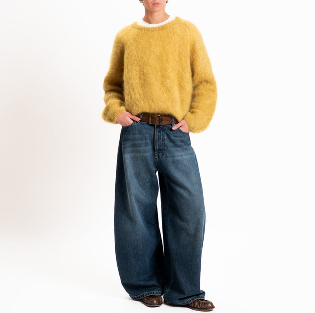 Zeroassoluto-Maglia KID MOHAIR girocollo - olio