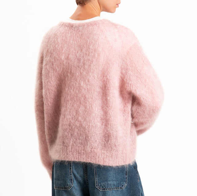 Zeroassoluto-Maglia KID MOHAIR girocollo- rosa