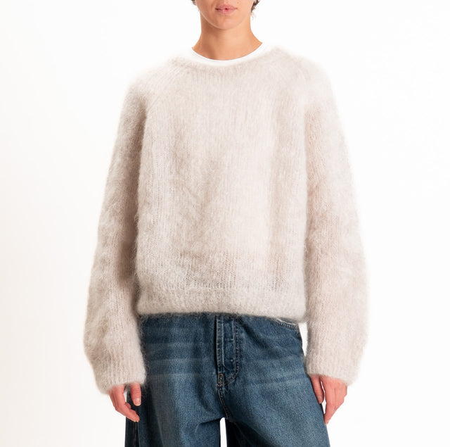 Zeroassoluto-Maglia KID MOHAIR girocollo - stone