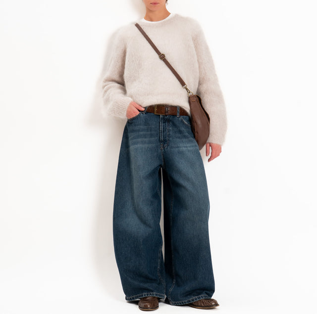 Zeroassoluto-Maglia KID MOHAIR girocollo - stone