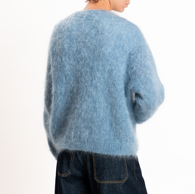 Zeroassoluto-Cardigan KID MOHAIR con bottoni - jeans