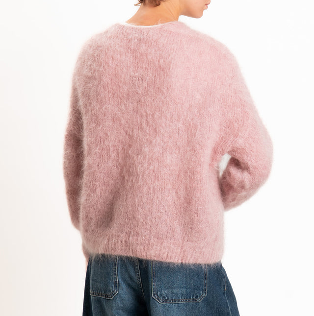 Zeroassoluto-Cardigan KID MOHAIR con bottoni - rosa