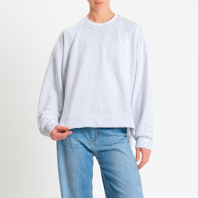 Zeroassoluto-Felpa scatola manica lunga con spacchi laterali stone wash high quality - light grey