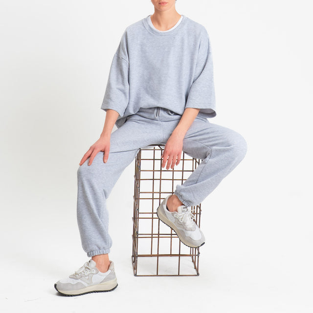 Zeroassoluto-Pantalone in felpa con coulisse stone wash high quality - grey