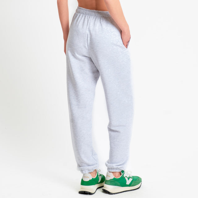 Zeroassoluto-Pantalone in felpa con coulisse stone wash high quality - light grey