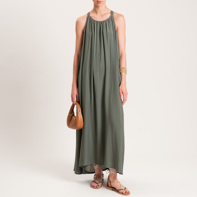 Zeroassoluto-Abito scollo americana bottone dietro - militare
