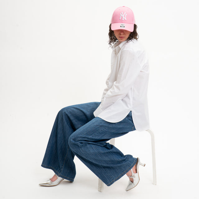 Zeroassoluto-Camicia regular fit con spacchi later - bianco