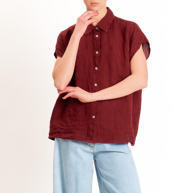 Zeroassoluto-Camicia smanicata 100% lino premium washed - india