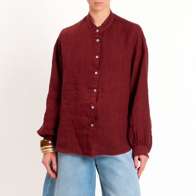 Zeroassoluto-Camicia collo coreana 100% lino premium washed - india