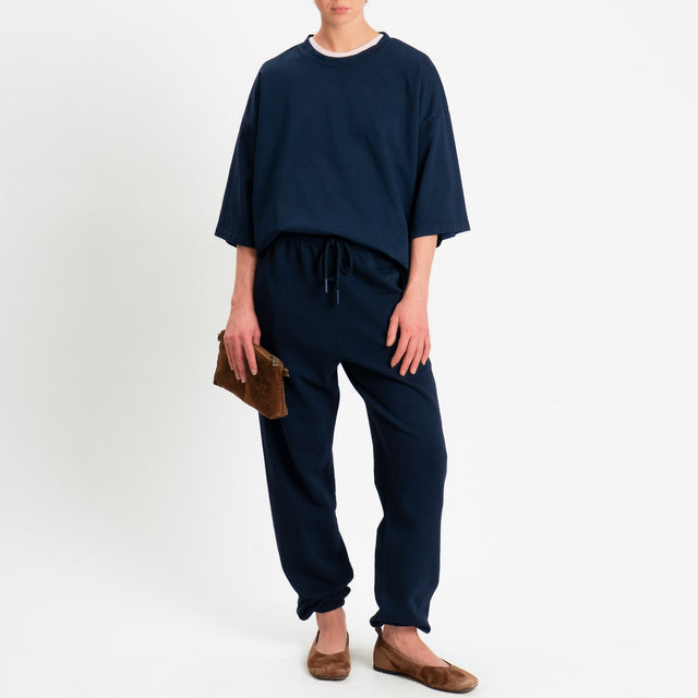 Zeroassoluto-Felpa scatola manica 3/4 stone wash high quality - blu