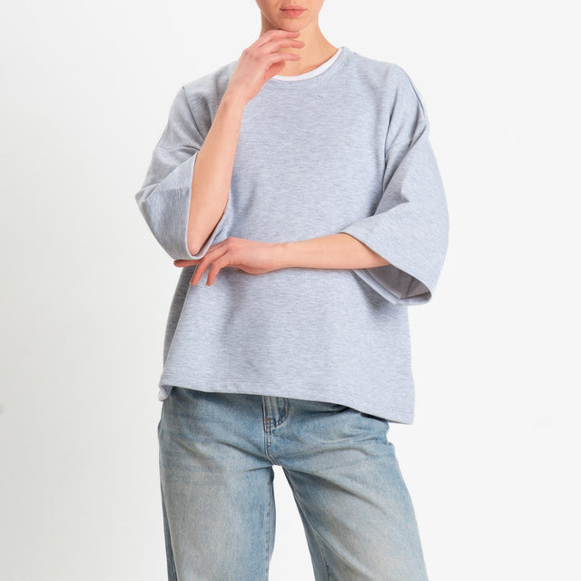 Zeroassoluto-Felpa scatola manica 3/4 stone wash high quality - grey