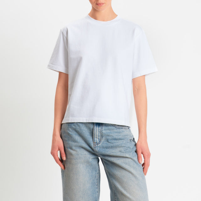 Zeroassoluto-T-shirt doppio filo superior fabric con spacchi laterali - latte