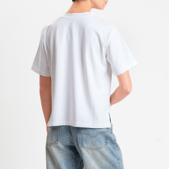 Zeroassoluto-T-shirt doppio filo superior fabric con spacchi laterali - latte