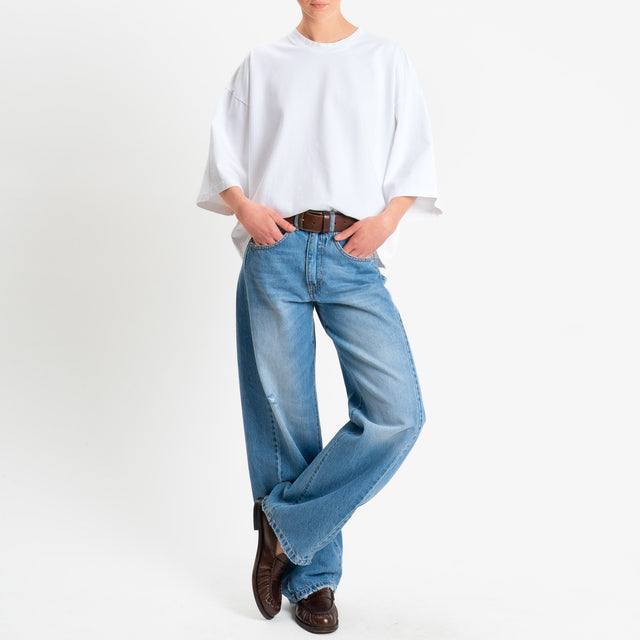 Zeroassoluto-T-shirt doppio filo stone wash high quality - latte