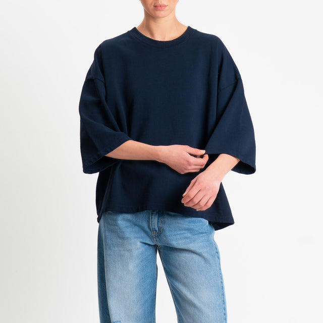 Zeroassoluto-T-shirt doppio filo stone wash high quality - blu