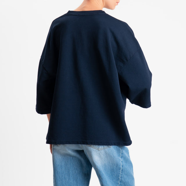 Zeroassoluto-T-shirt doppio filo stone wash high quality - blu