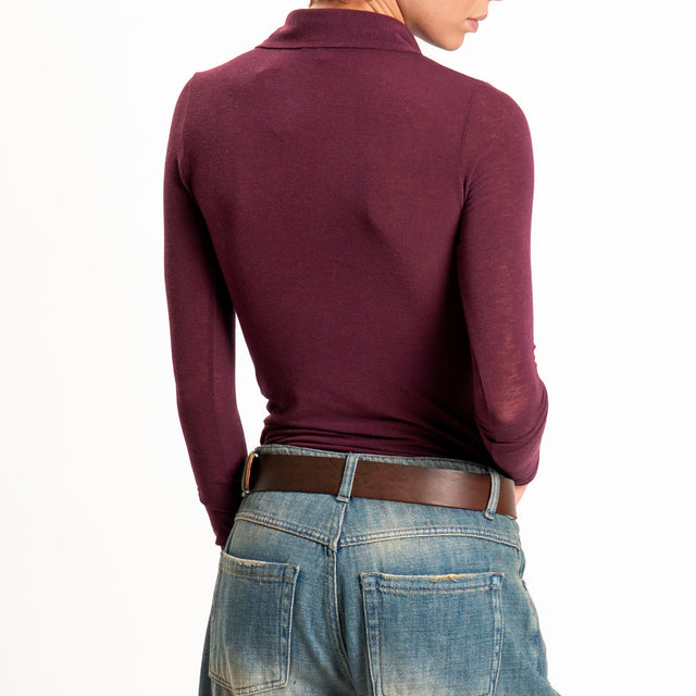 Zeroassoluto-T-shirt a polo misto Cashmere - Bordeaux
