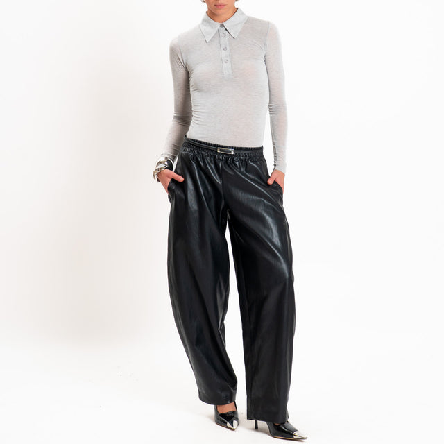 Zeroassoluto-T-shirt a polo misto Cashmere - perla melange