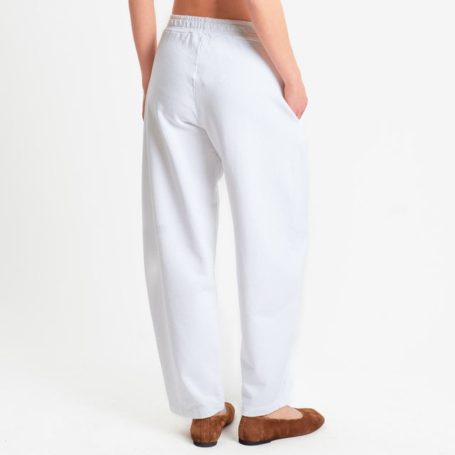 Zeroassoluto-Pantalone in felpa barrel fit stone wash - latte