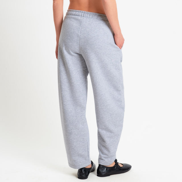 Zeroassoluto-Pantalone in felpa barrel fit stone wash high quality - grey