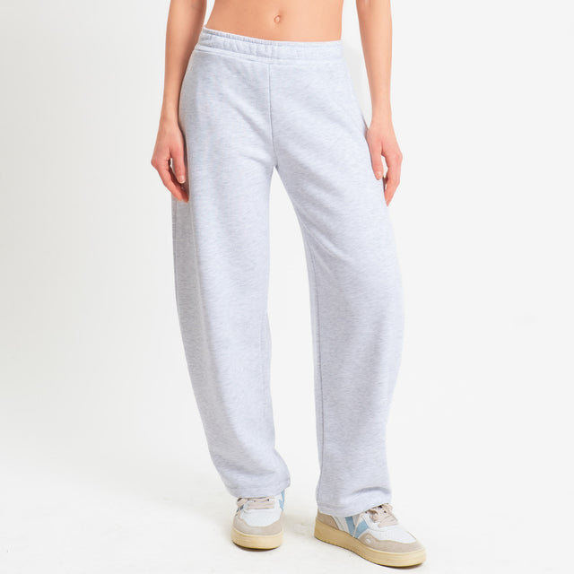 Zeroassoluto-Pantalone in felpa barrel fit stone wash high quality - light grey