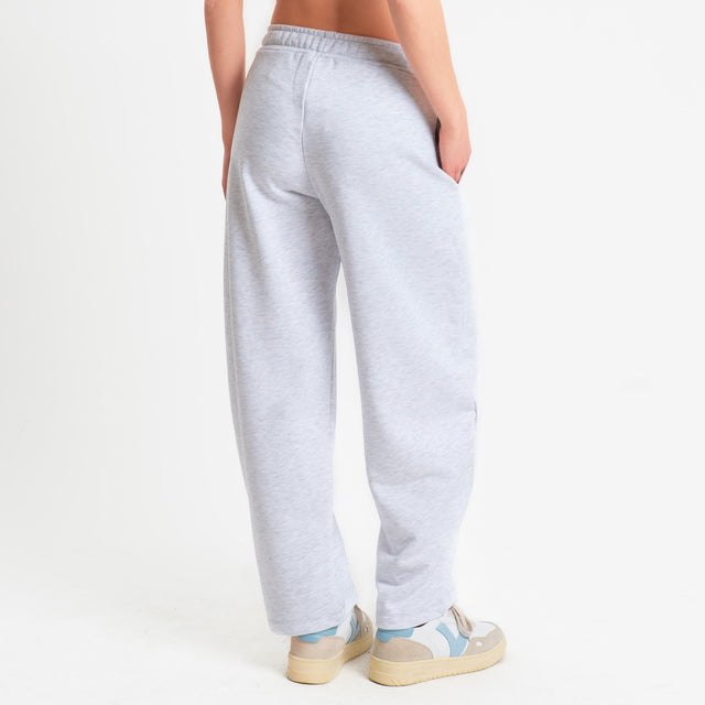 Zeroassoluto-Pantalone in felpa barrel fit stone wash high quality - light grey