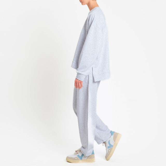 Zeroassoluto-Pantalone in felpa barrel fit stone wash high quality - light grey