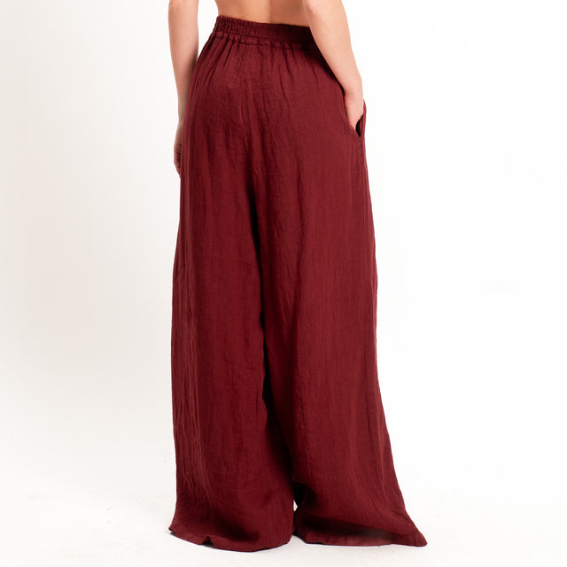 Zeroassoluto-Pantalone wide leg 100% lino premium washed - india