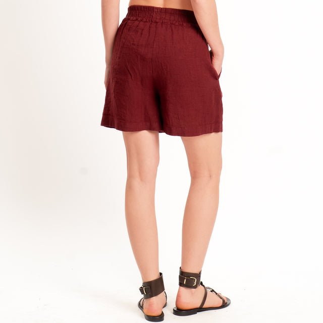 Zeroassoluto-Shorts elastico in vita 100% lino premium washed - india