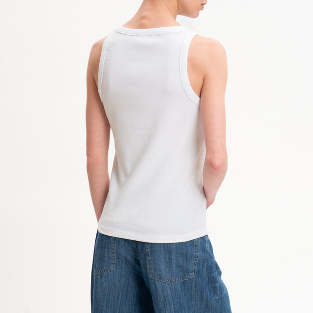 Top Zeroassoluto con flores de lentejuelas - blanco