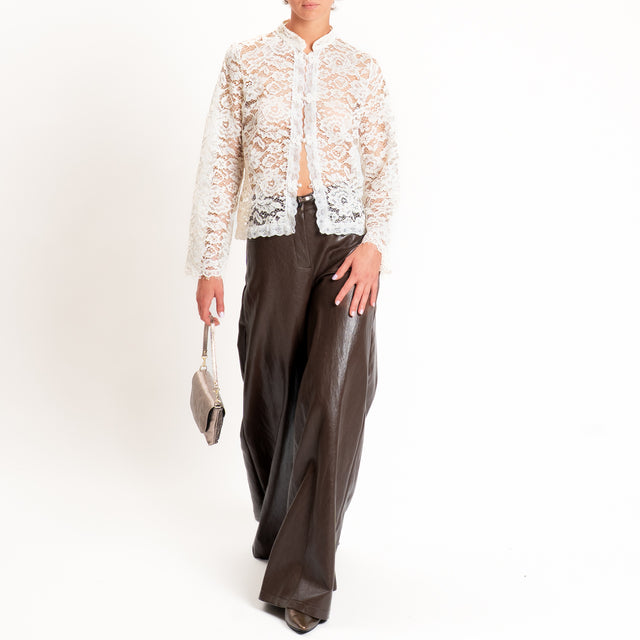 Zeroassoluto-Giacca camicia in pizzo - burro